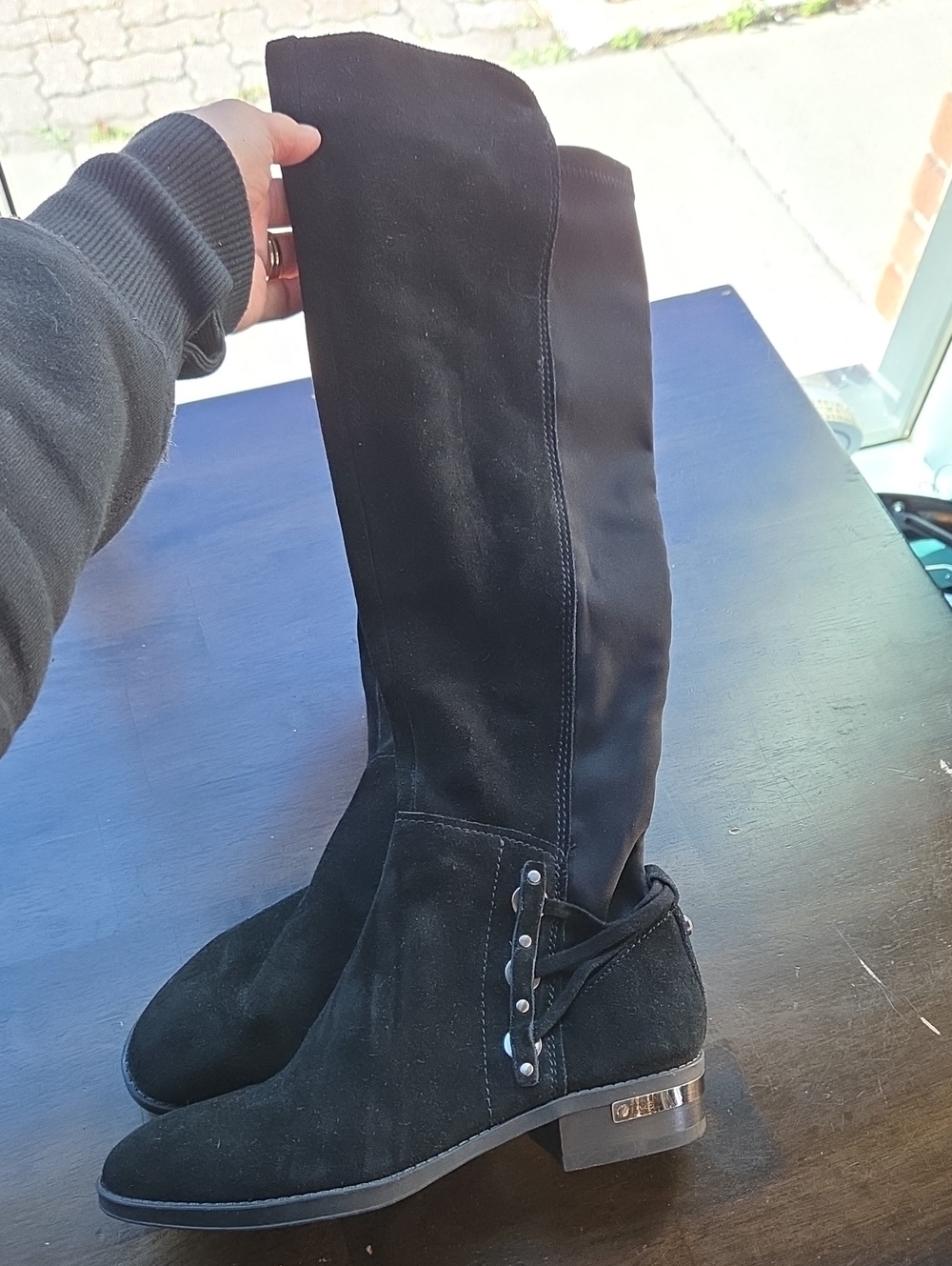 Vince Camuto Size 5.5 Women's Black Knee-High Suede Boots NEW